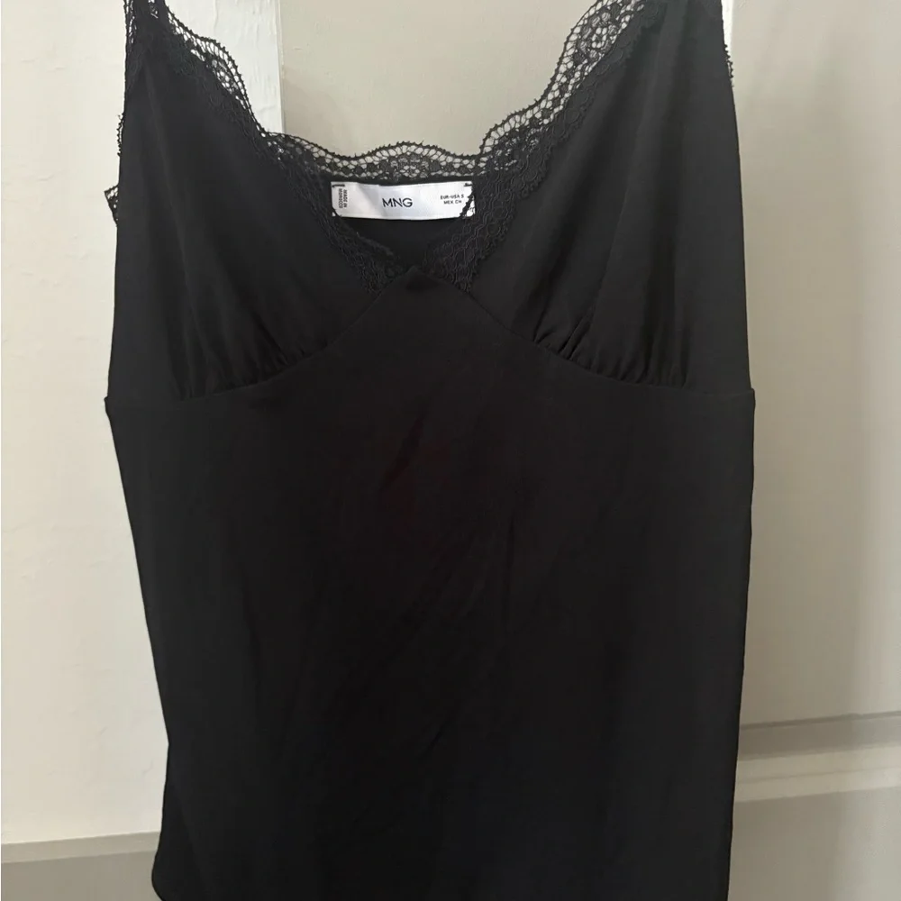 MNG Mango Black Lace Trim Chemise